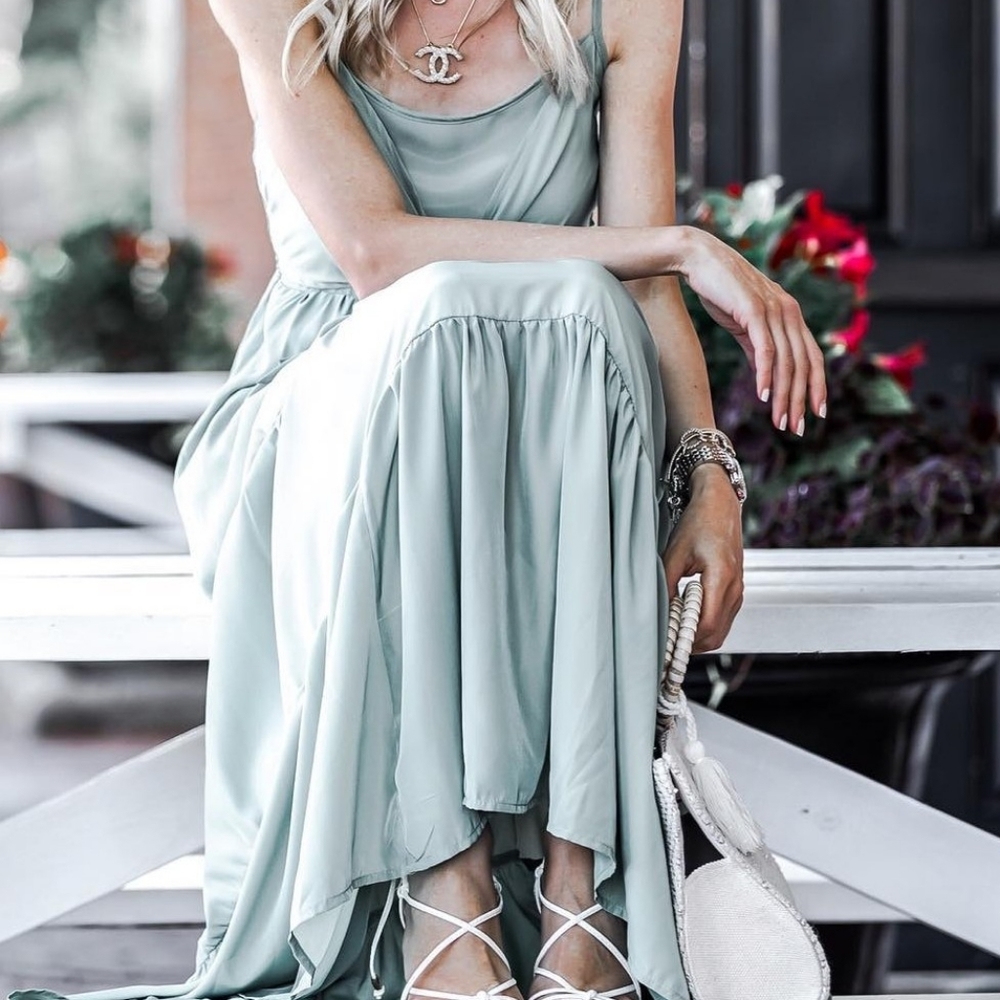 Mint green maxi dress